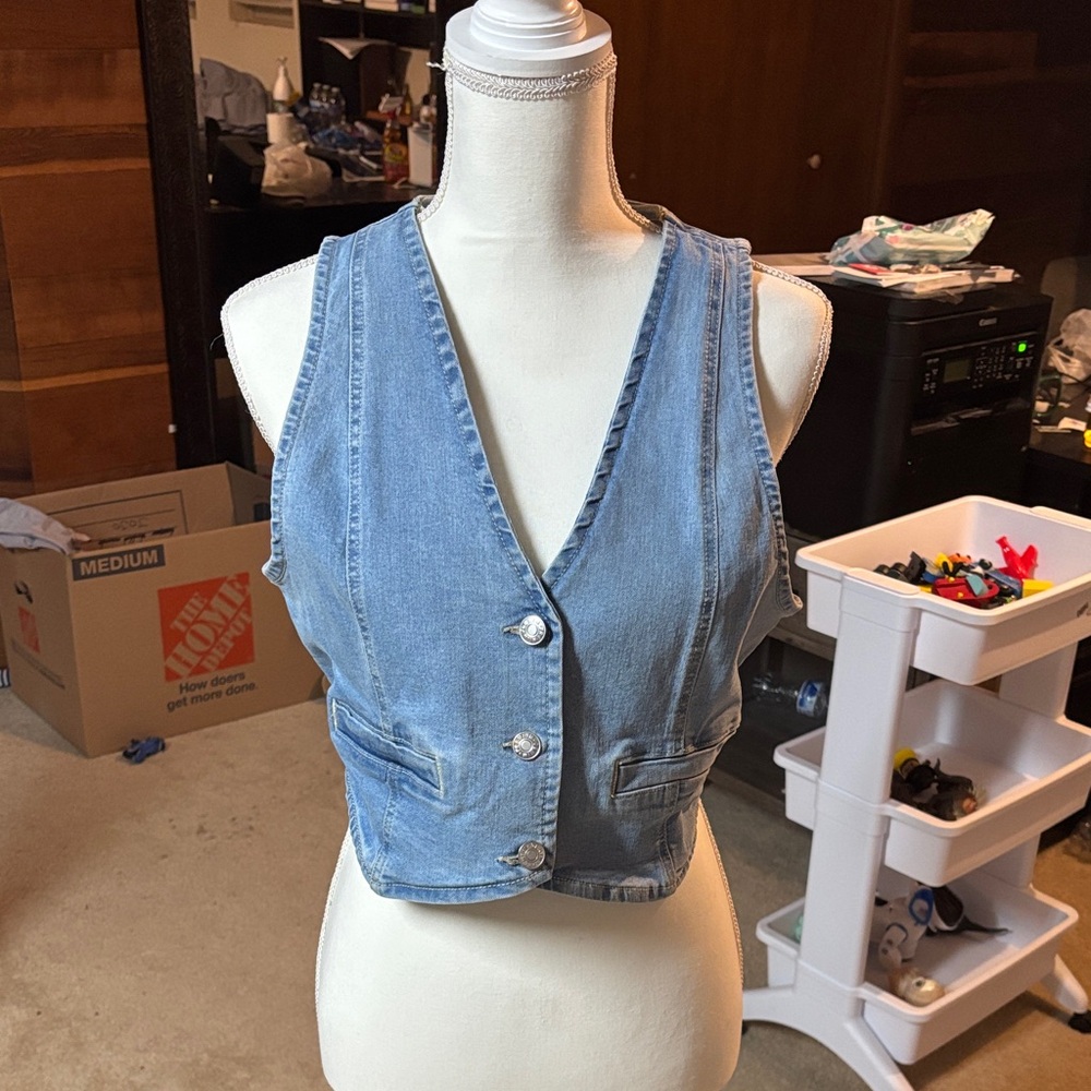 Love Tree Blue Denim Vest